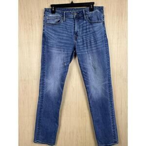 American Eagle Airflex+ Jeans Mens 32x32 Blue Slim Straight Stretch Denim